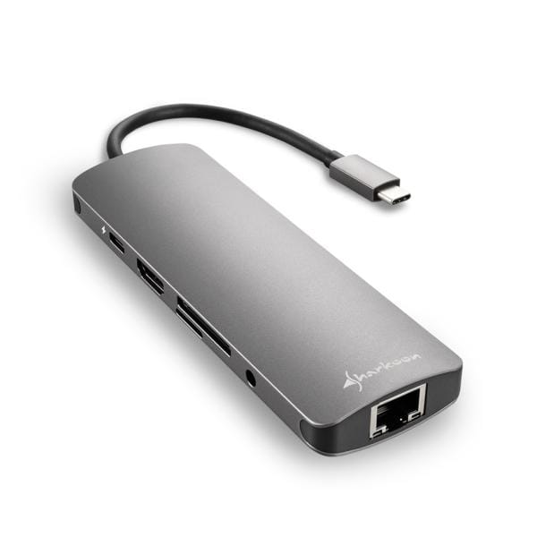 Hub Sharkoon USB 3.0 Type-C Combo Gris