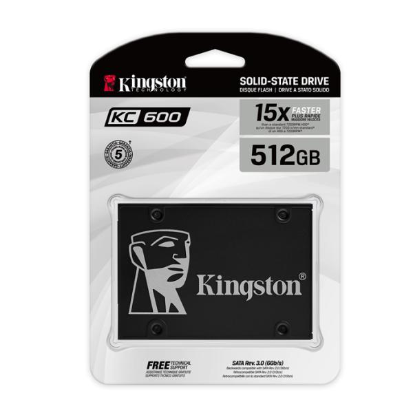 HD INTERNO SOLIDO 512GB KINGSTON KC600 2.5″ SATA III 550MB/S / 520MB/S SKC600/512G