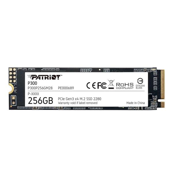 SSD NVMe 256GB Patriot P300 M.2 PCIe Gen3 Negro