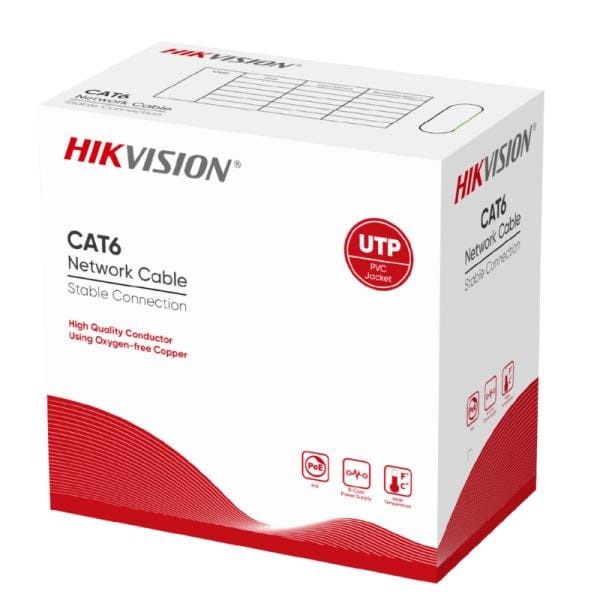 Cable UTP CAT6 305m Hikvision 100% Cobre 23AWG