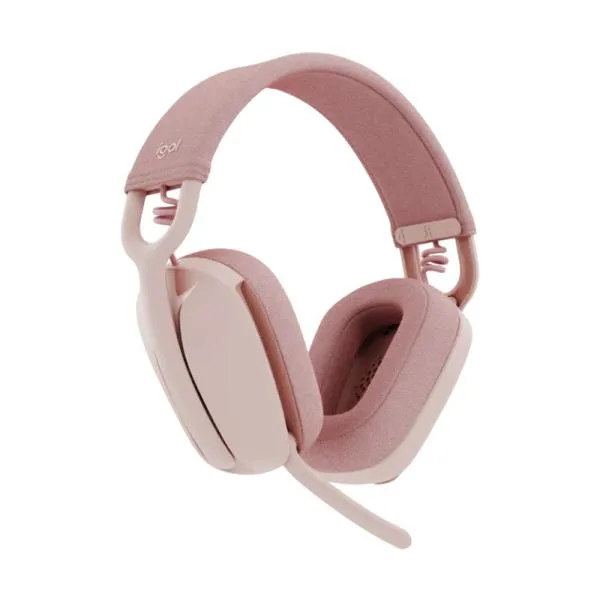 Headset Logitech Zone Vibe 100 Rosado – 20h Autonomía