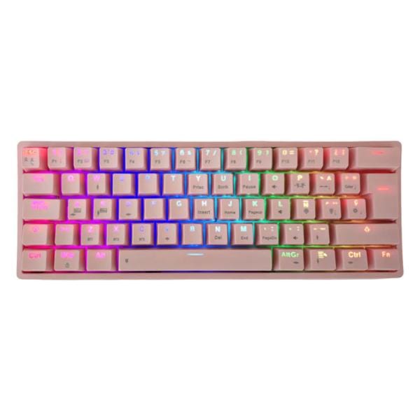 Teclado Gaming Eagle Warrior 60% Mecánico RGB Rosado