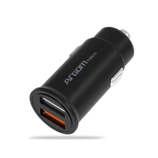 Cargador Auto ARGOM 30W 2 Puertos USB ARG-AC-0111BK