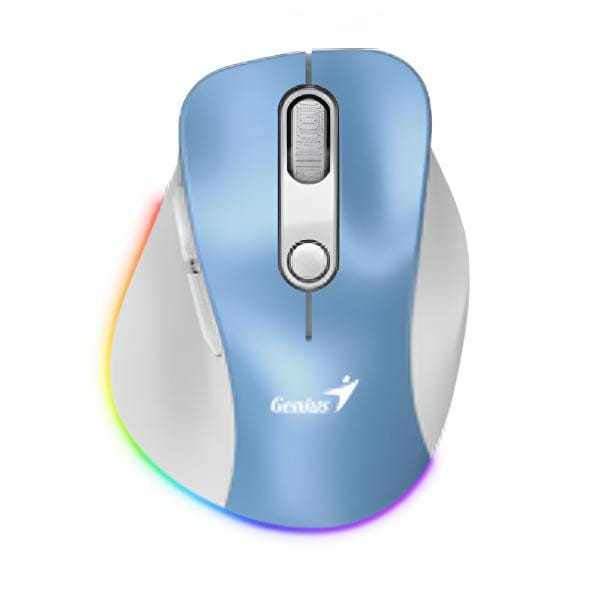 Mouse Inalámbrico RGB Genius Ergo 9000S Celeste