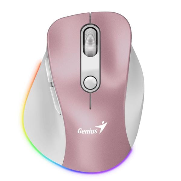 Mouse Genius RS2 Inalámbrico Ergonómico RGB Rosado