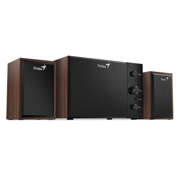 Parlante Genius SW-2.1 350 15W Madera Nogal
