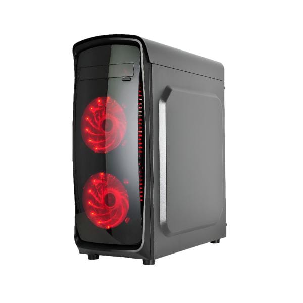 Case Gaming Agiler Mid Tower 5 Ventiladores LED Rojo