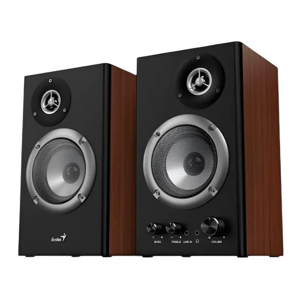 Parlante Genius RS2 36W Hi-Fi Madera Escritorio