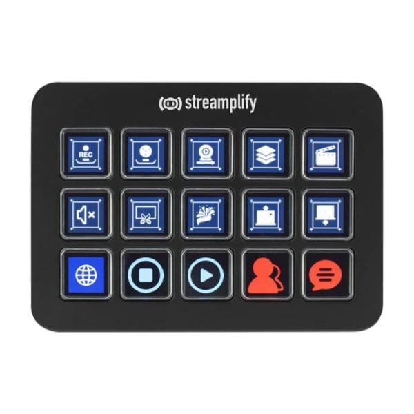 Teclado Streaming Streamplify 15 Teclas LCD Negro