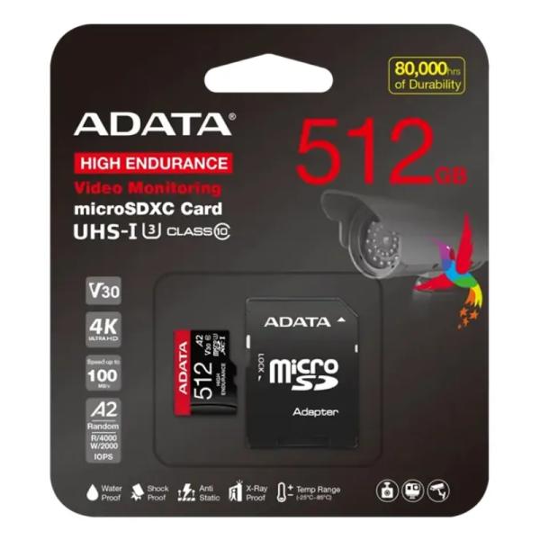 Micro SD 512GB ADATA High Endurance Vigilancia