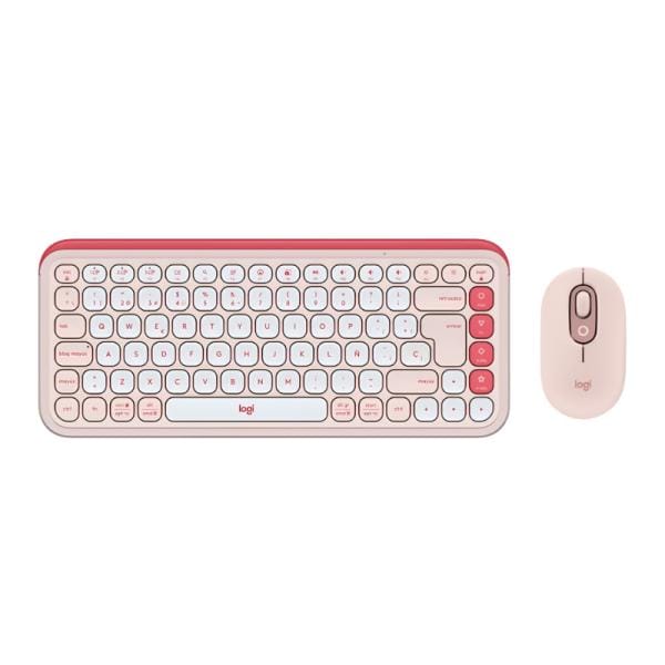 Combo Teclado Mouse Logitech Pop Rosado Inalámbrico