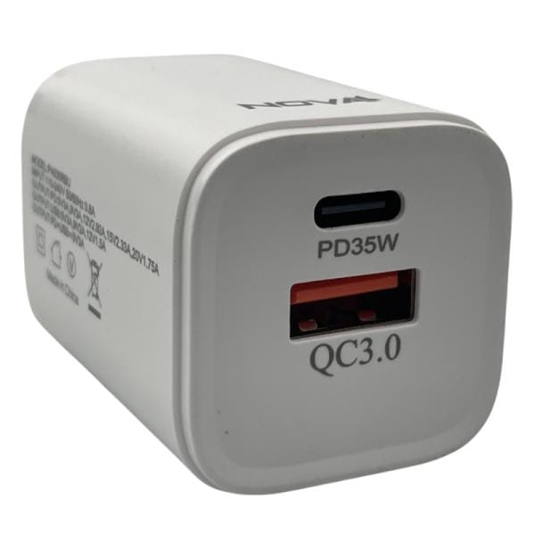 Cargador Rápido NOVA 35W USB-C y USB-A