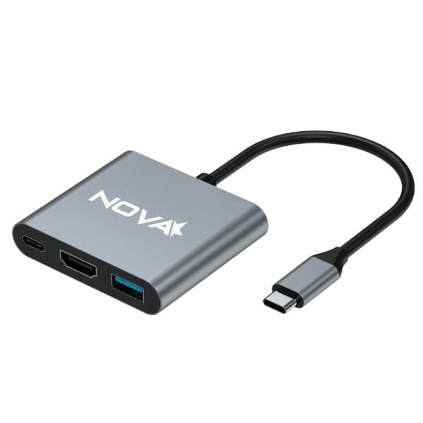 Hub USB-C 3 en 1 Nova – HDMI 4K Plateado
