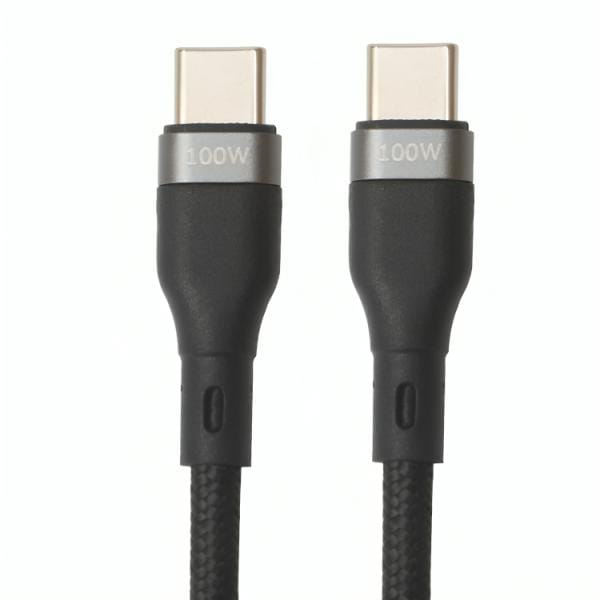 Cable USB-C Nova 100W 3M Nylon Negro Carga Rápida