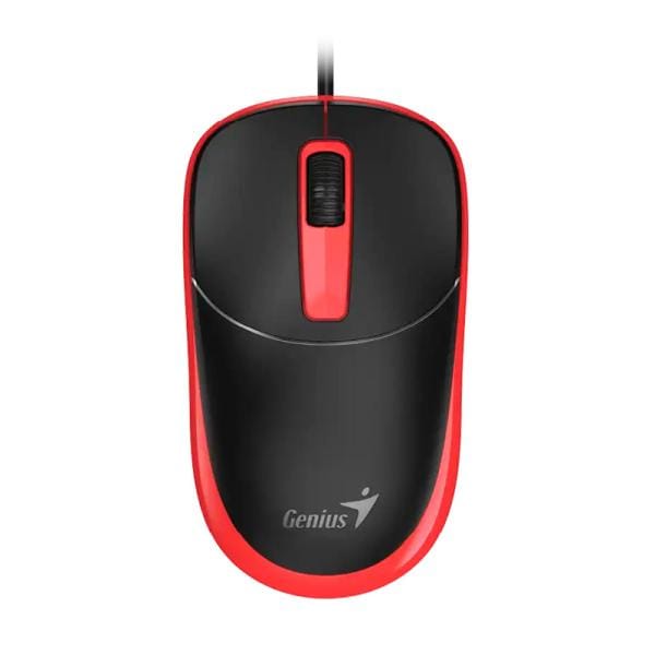 Mouse Óptico Alámbrico Genius DX-123 Negro/Rojo 1200DPI