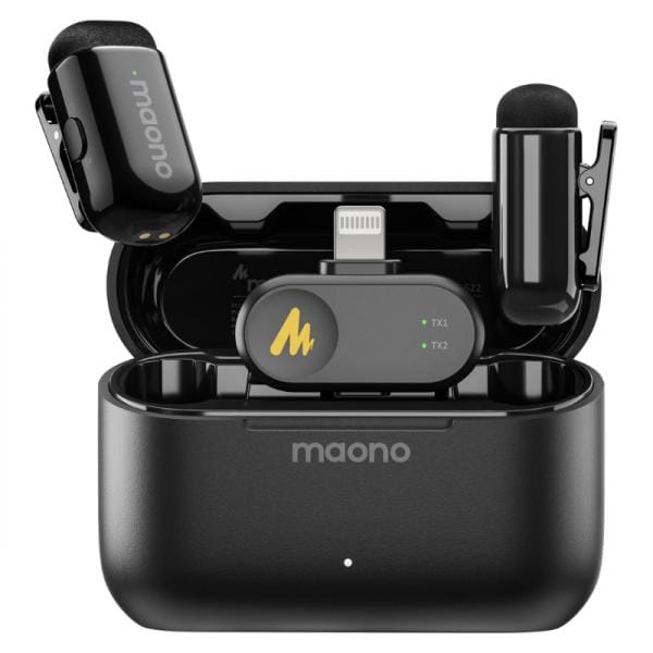 MAONO WM622 Micrófono Lavalier Inalámbrico USB-C Negro