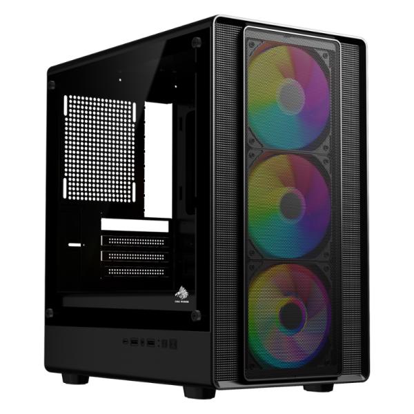 Case Mini Tower Eagle Warrior Vidrio Templado 3 Ventiladores