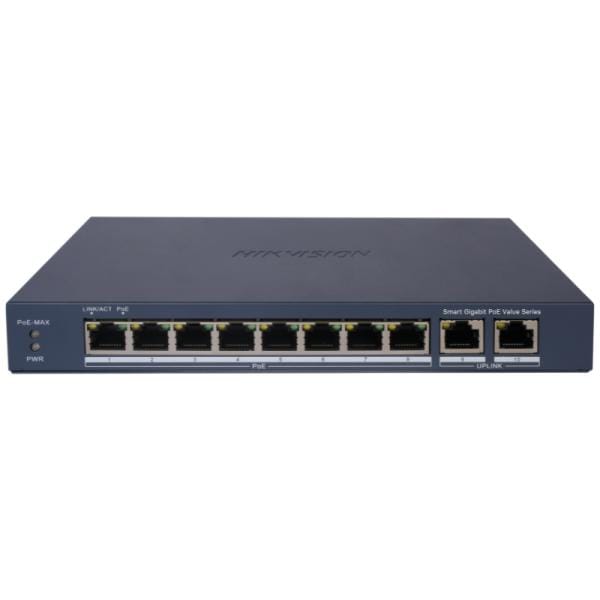 Switch 8 Puertos Gigabit PoE Hikvision DS-3E1510P