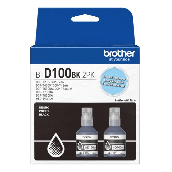 Tinta Brother BTD100 Kit 2 Recargas Negro BTD100BK2PK