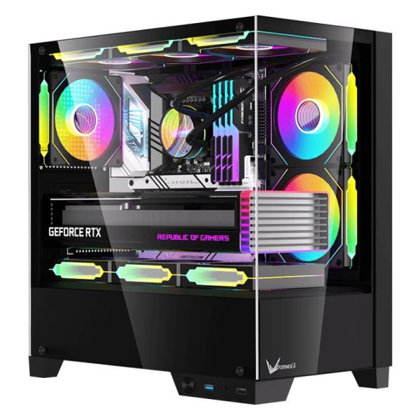 Case Mini Tower ARGB Crystal Z1M Plus Negro