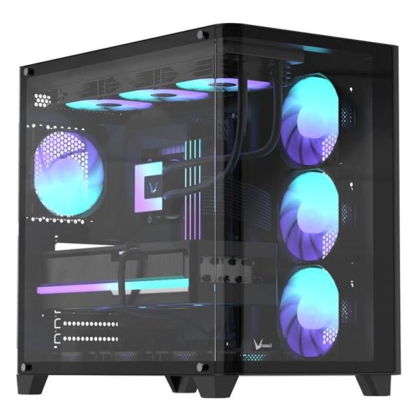 Case Mid Tower ARGB Formula V Line Crystal U2 Negro