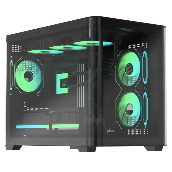 Case Mid Tower ARGB Formula V Line Crystal Negro