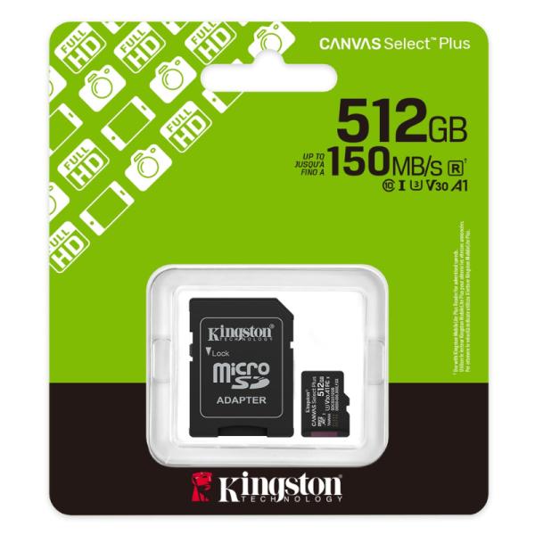 Micro SD 512GB Kingston UHS-I U3 150MB/s SDCS3