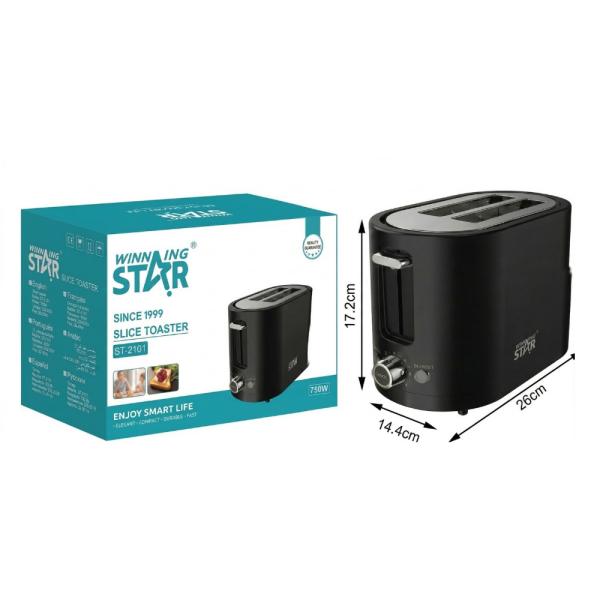 Tostadora WINNING STAR 750W 7 Niveles Negro ST-2101