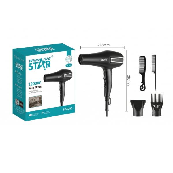 Secadora de Cabello WINNING STAR 1200W ST-2293 Negro