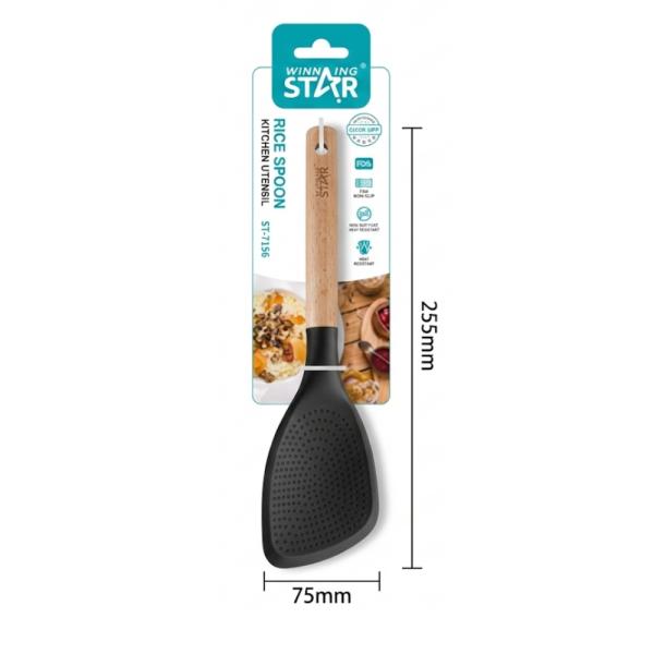 Cuchara Arrocera Winning Star ST-7559 Silicona Negra