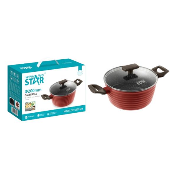 Cacerola Antiadherente 20cm Winning Star Rojo