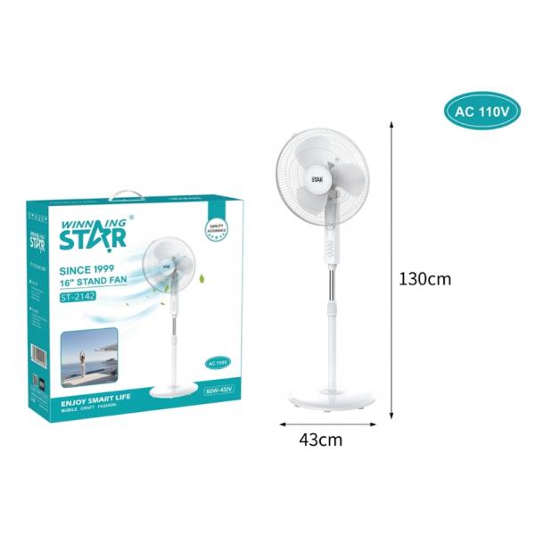 Ventilador de Pie 16″ Winning Star ST-2142 Blanco