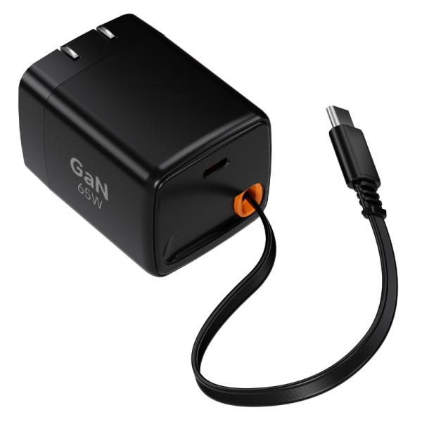 Cargador Retráctil USB-C 65W NOVA AD-782 Negro