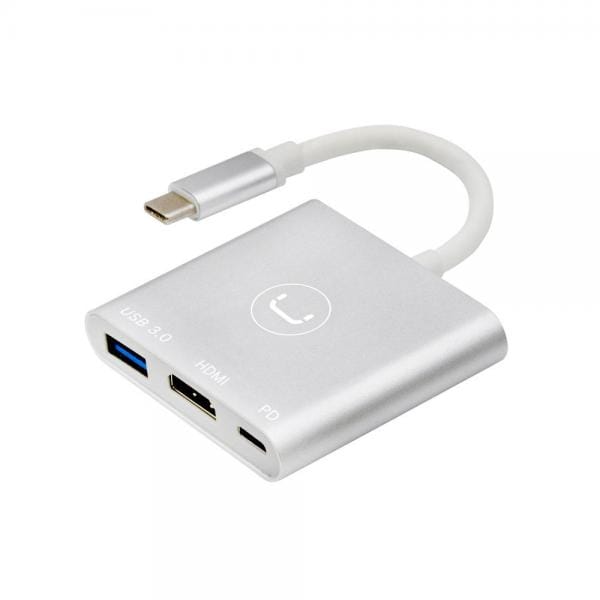 Hub USB Type C UNNO TEKNO 3 en 1 HDMI + USB HB1101SV