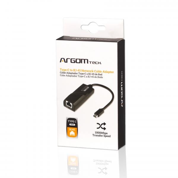Adaptador ARGOM USB Type C a RJ45 6″ ARG-CB-0062