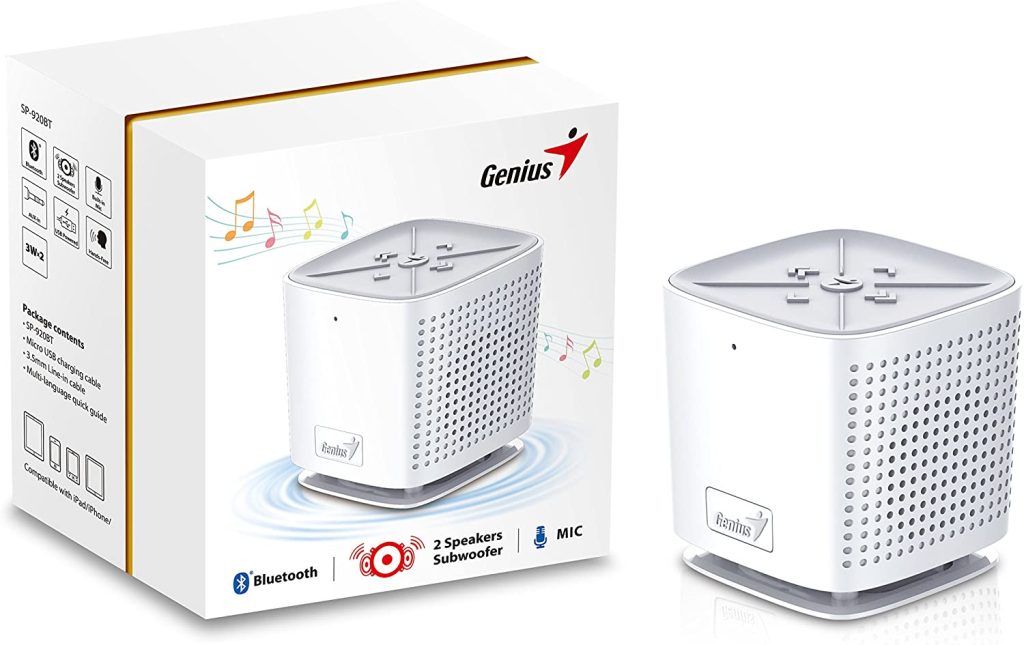Parlante Bluetooth Portátil Genius SP-920BT Blanco