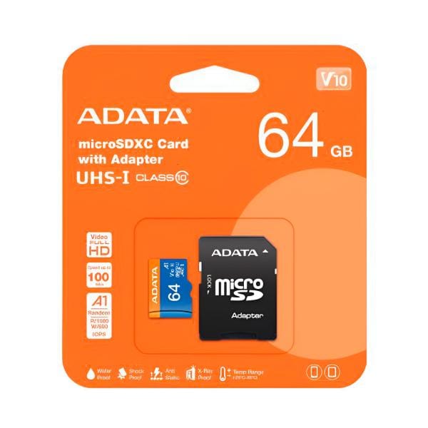 Memoria Micro SD 64GB ADATA Clase 10 100 MB/s